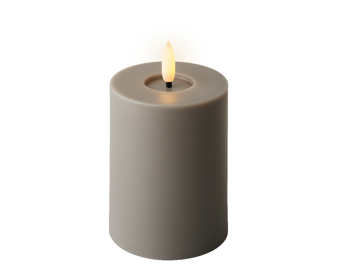 Candela LED Grigia H.12 - Illuminazione Soft ed Elegante Candela LED Grigia H.12 - Illuminazione Soft ed Elegante